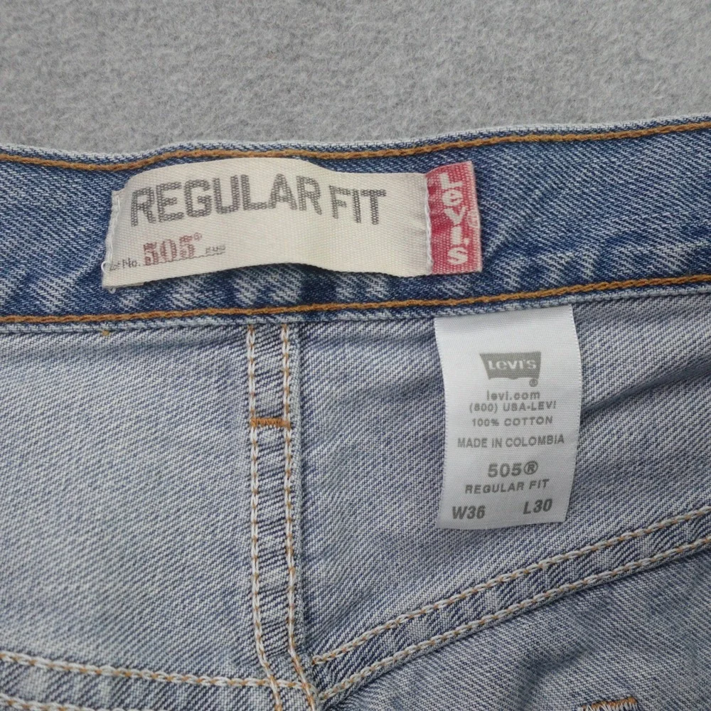 Levi's‎ 505 Jeans Mens 36x30 Light Wash Regular Fit Straight Leg Denim